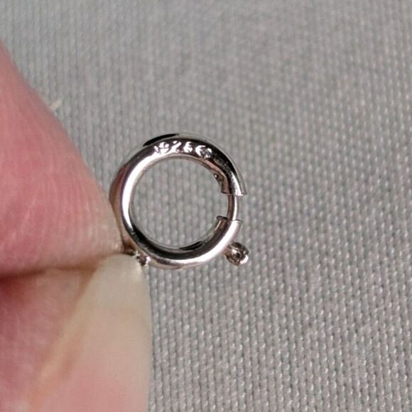 Erwin Pearl CZ Pendant Necklace Rhodium Sterling Silver 925 Signed Nested Circle - Picture 8 of 13